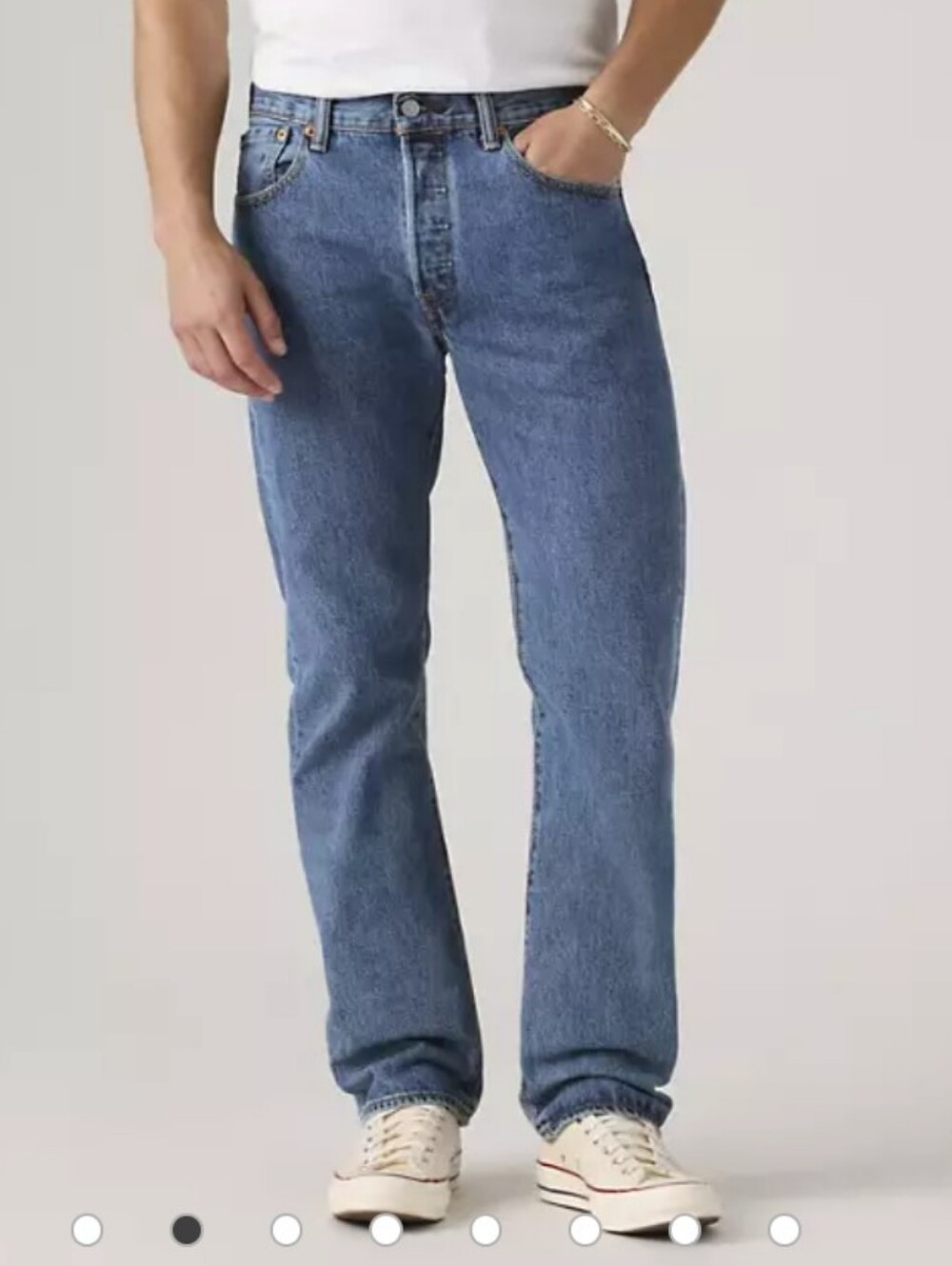 Levi's 501 Original Straight Leg Button Fly Denim Jeans, W29 L34